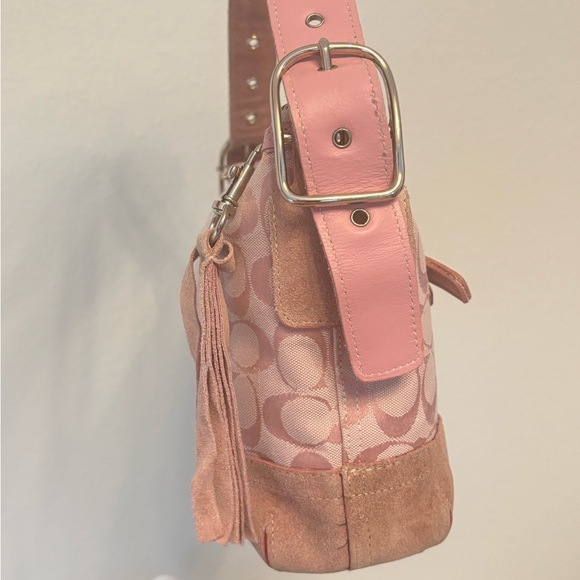 Coach Pink and Tan Shoulder Bag Y2K Vintage - Picture 4 of 13